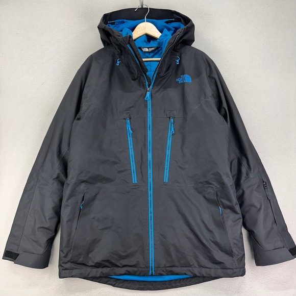 The North Face ThermoBall Snow Triclimate Jacket Mens Large Black/Blue‎ Winter
